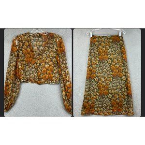 Vintage 80s Cacharel floral dress with skirt Size 2